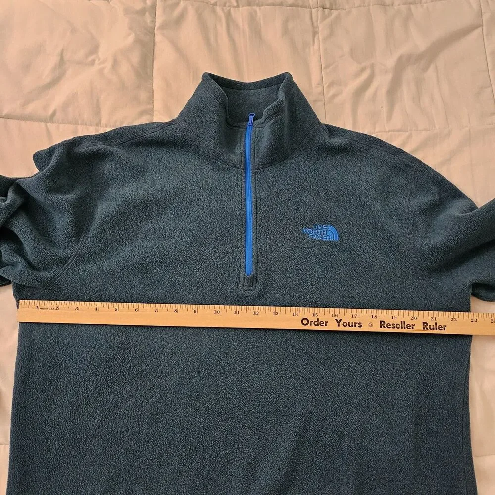 The North Face Sweater Mens Large Blue 1/4 Zip Fleece Mock Neck Outdoor Hiking